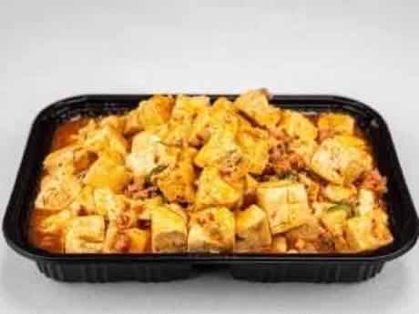 Mapo tofu with minced pork and chili oil