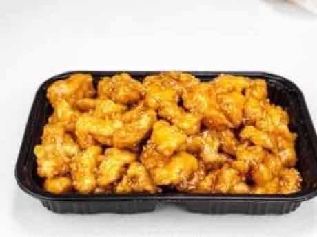 Sesame chicken in sweet glaze