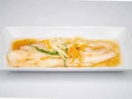 Steamed fish fillets with scallion and ginger