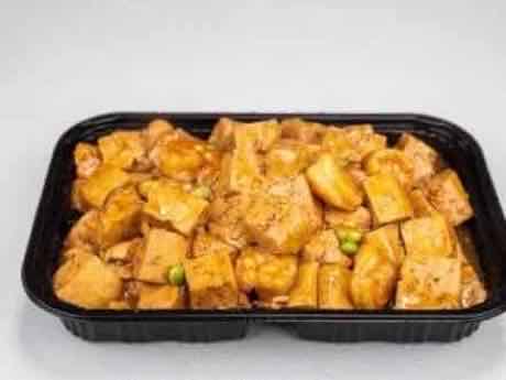 Soft tofu with shrimp in savory sauce